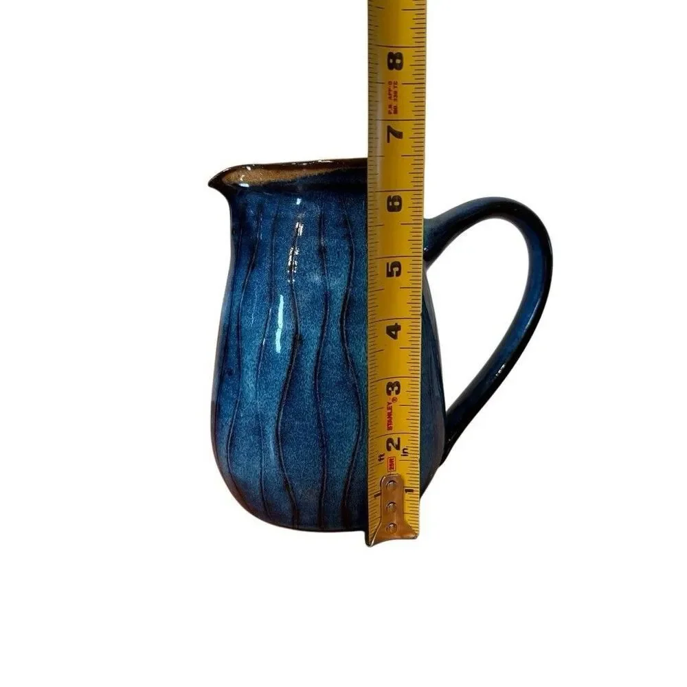 Frank Philipps Pottery Ceramic  Pitcher Blue Hand Made